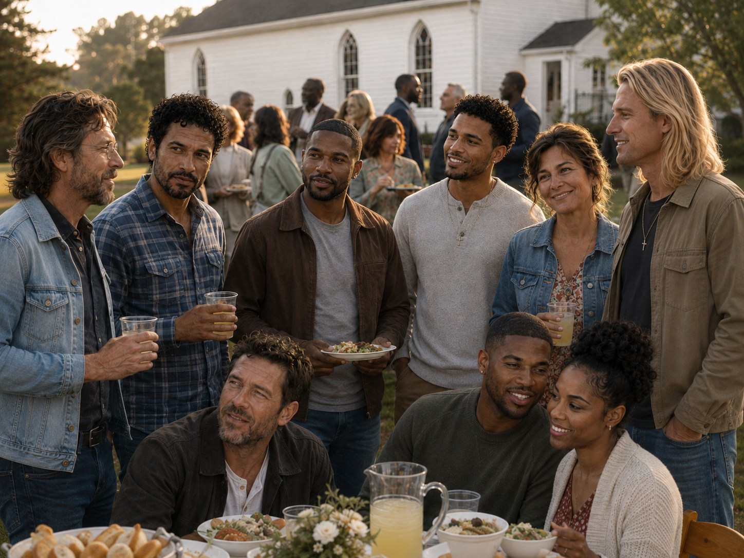 A sunset picnic gathering with the My People Sound community