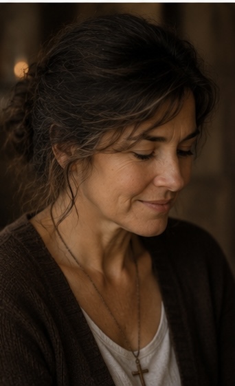 Mara Wells in a quiet devotional moment