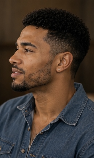 Tagg Morrison in a side profile portrait